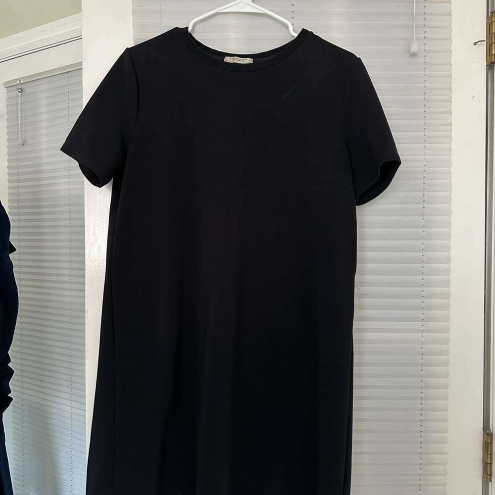 Zara Black Mini Dress with Short Sleeves